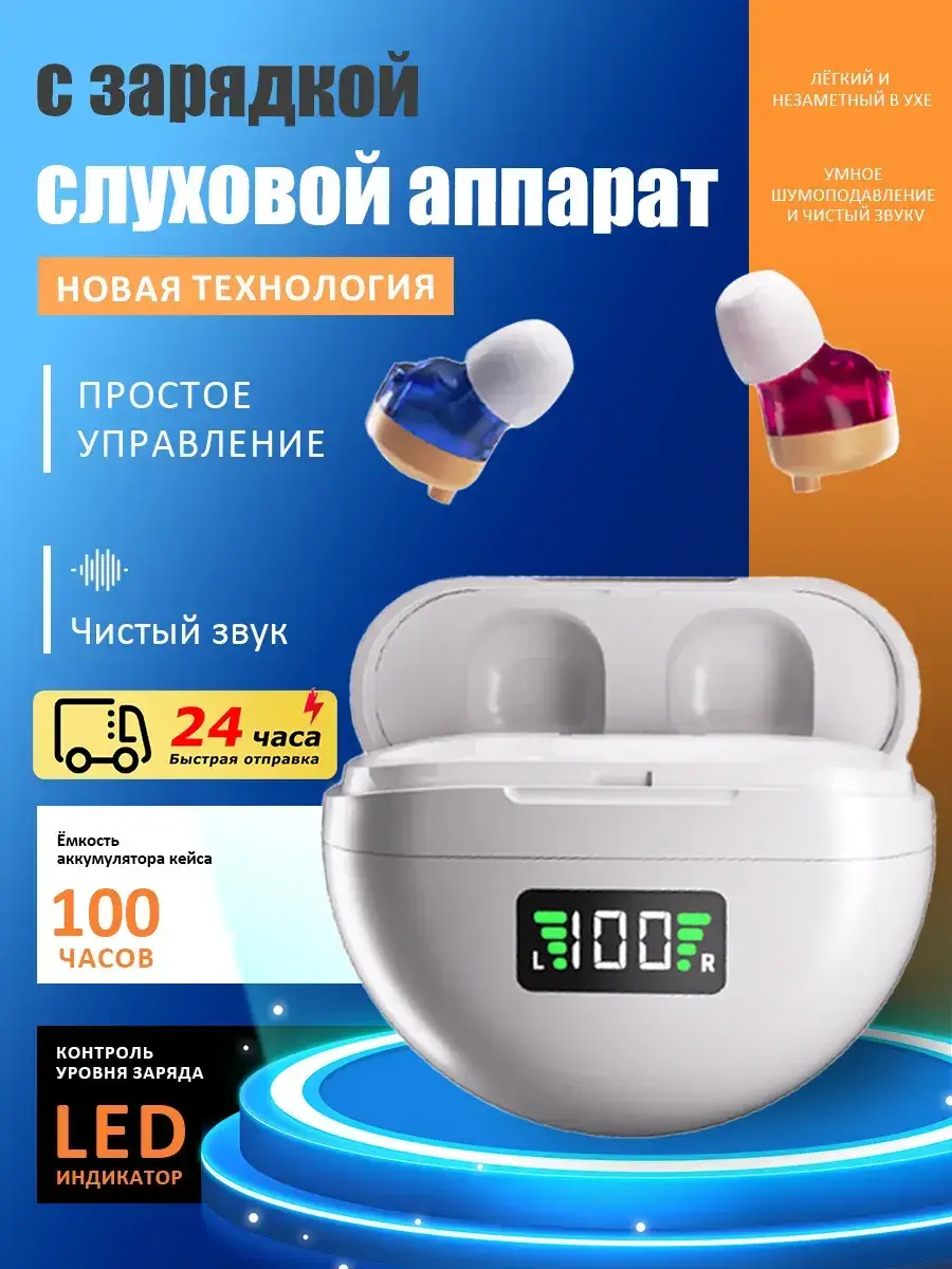 Hearova Hearing Amplifier with Charging Case for Seniors