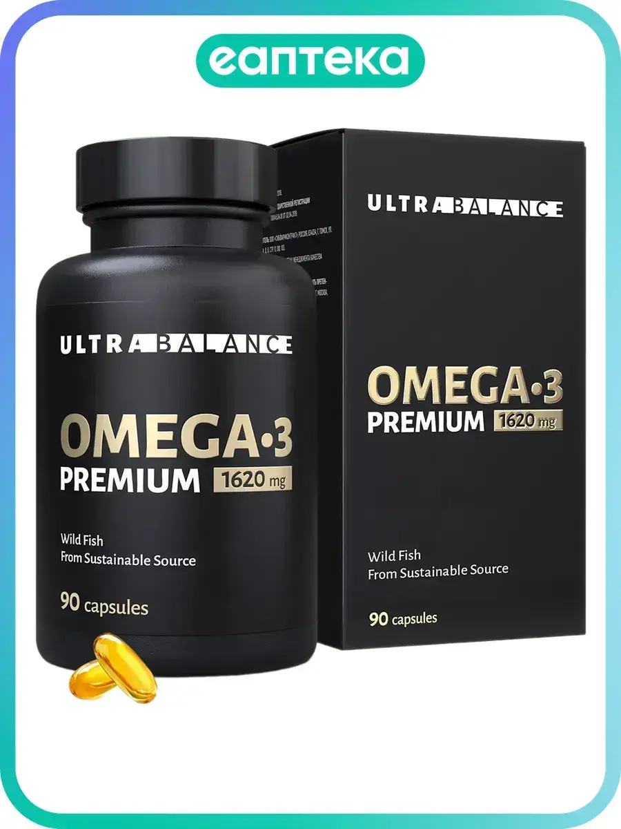 UltraBalance Omega-3 Premium Soft Gelatin Capsules 1620 mg, 90 Capsules