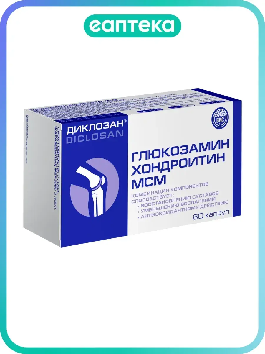 Diklozan Glucosamine Chondroitin MSM Capsules 0.46 g, 60 Count