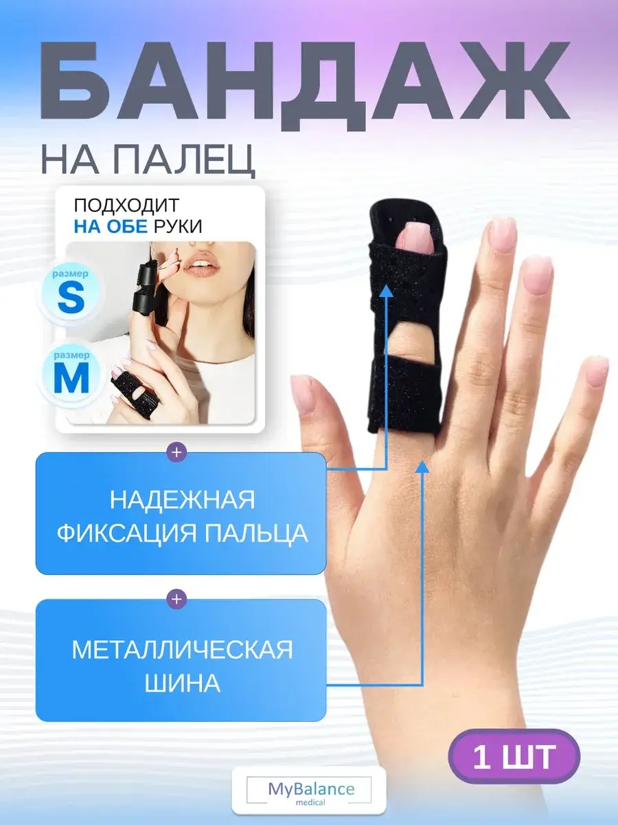 MyBalance Finger Splint with Metal Plate, Charcoal Black
