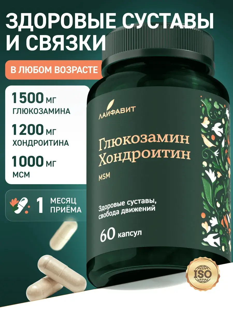 Lifeavit Glucosamine Chondroitin MSM Capsules, 60 pcs