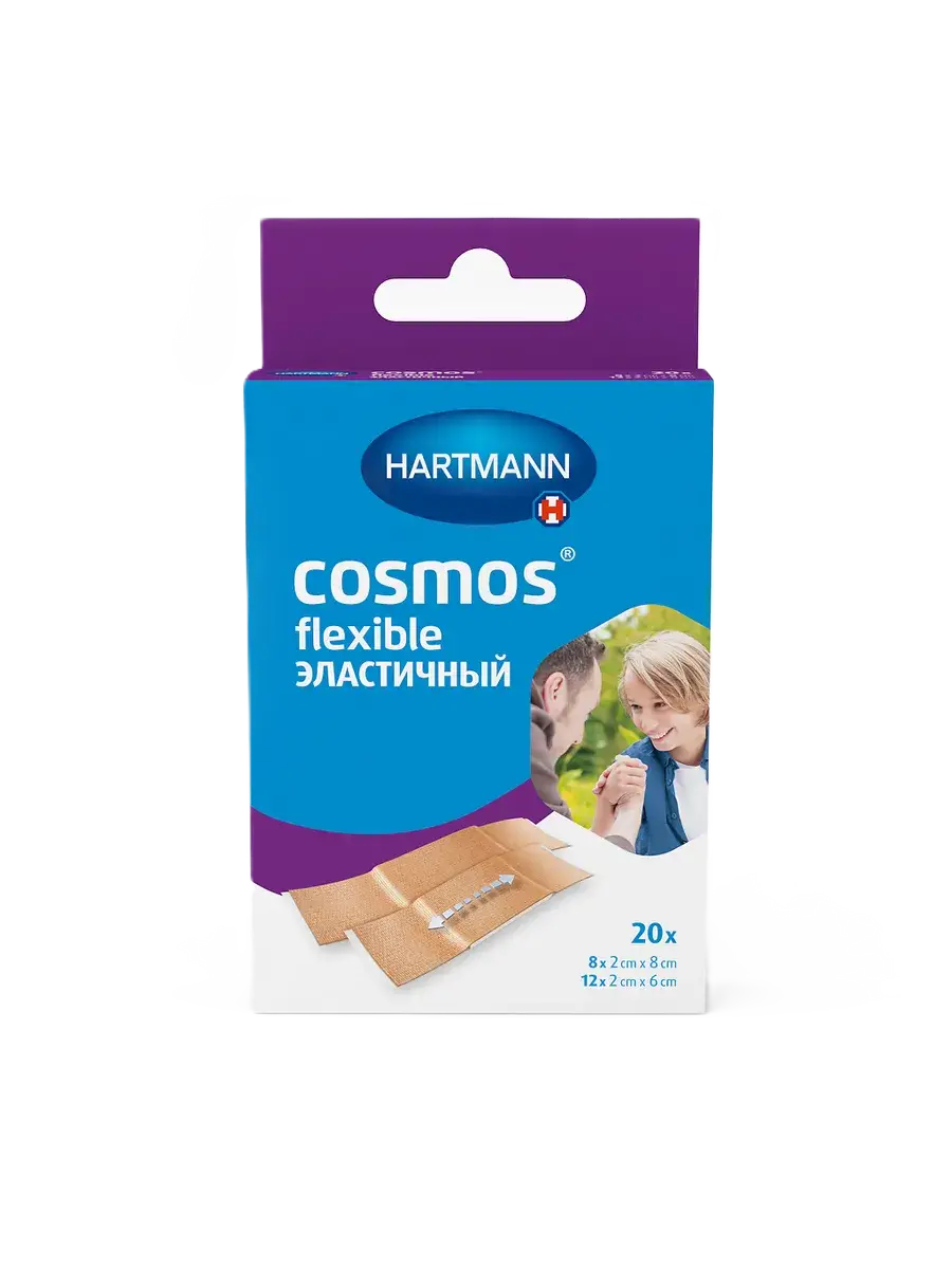 Cosmos Elastic Non-Sterile Plaster 2 Sizes Patches 20 Count, 12 Count