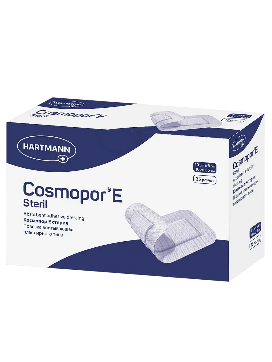 Cosmopor E Adhesive Bandage 10 x 6 cm, 25 Pack Patches 25 Count