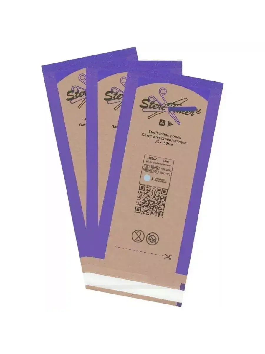 SteriTimer Sterilization Pouches 75x150 mm, 100 pcs