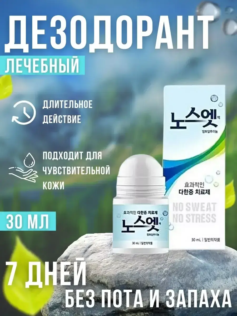 No Sweat No Stress Blue Antiperspirant Roll-On Deodorant