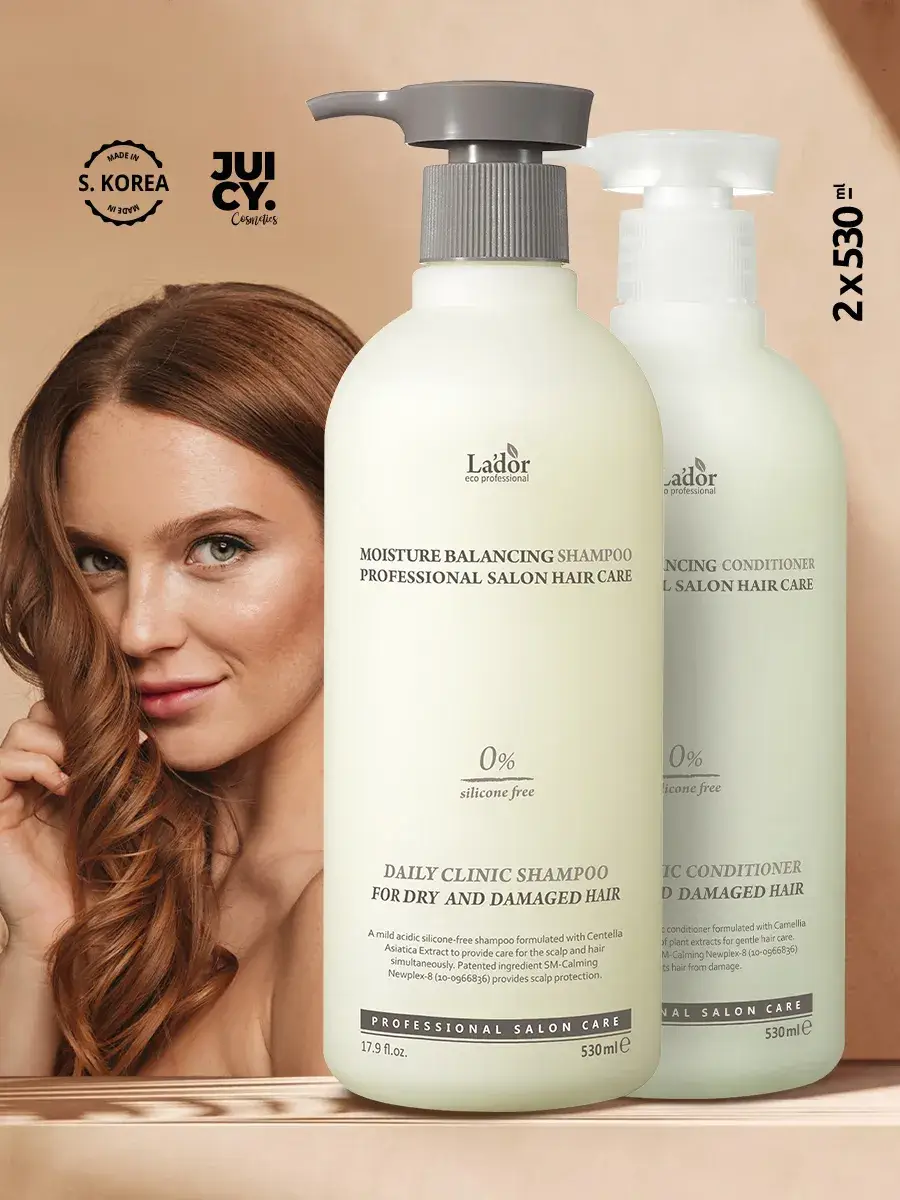 Lador Moisture Balancing Shampoo and Conditioner Set 530 ml x 2