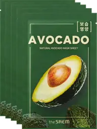 The Saem Natural Avocado Sheet Mask, 21 ml, 5 Pack #1