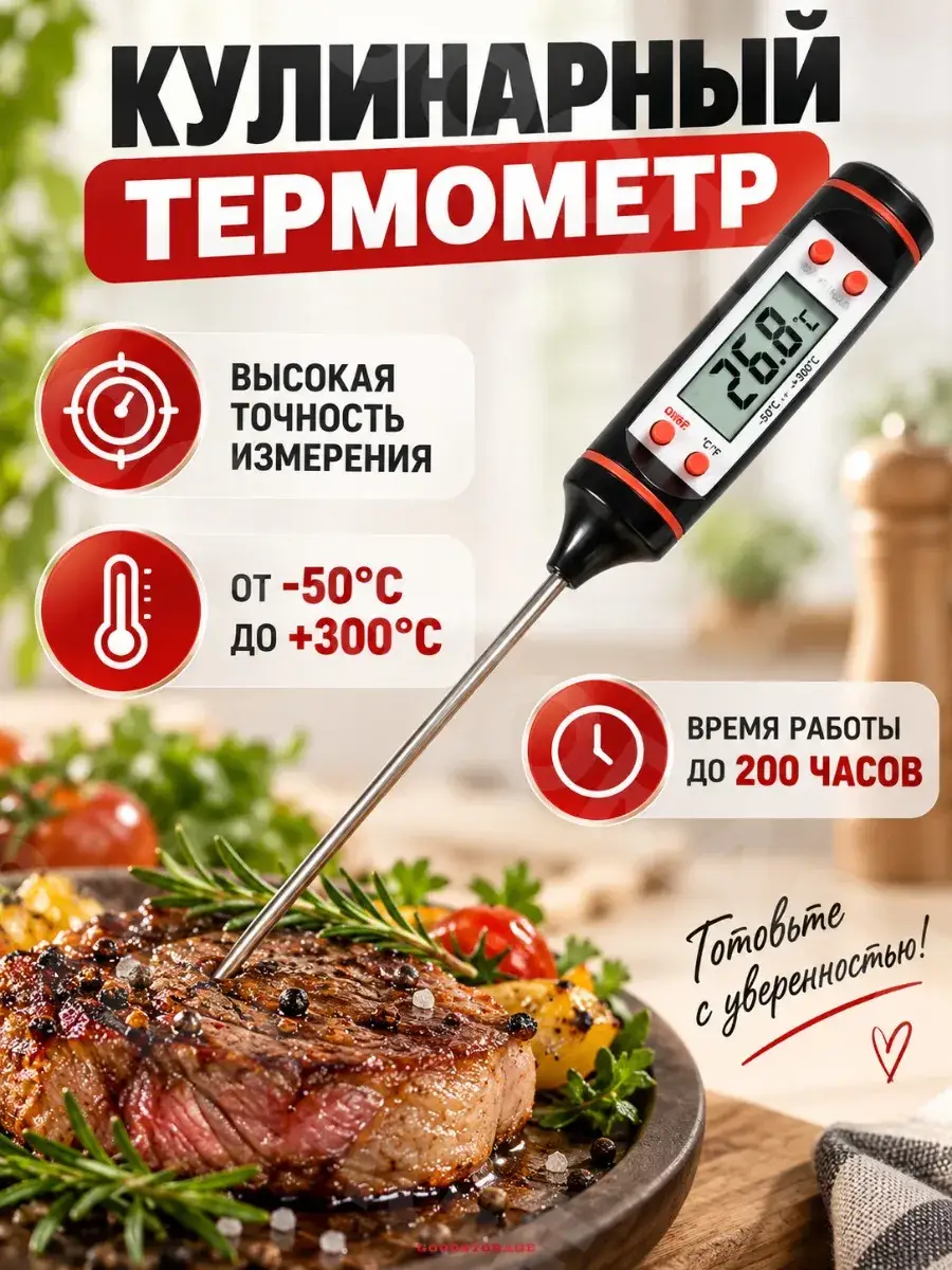 GOODSTORAGE Digital Cooking Thermometer with Probe