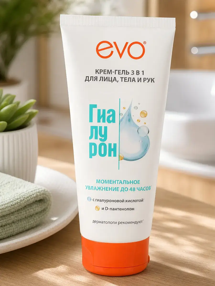 EVO Hyaluronic Face and Body Cream-Gel 3-in-1, 200 ml