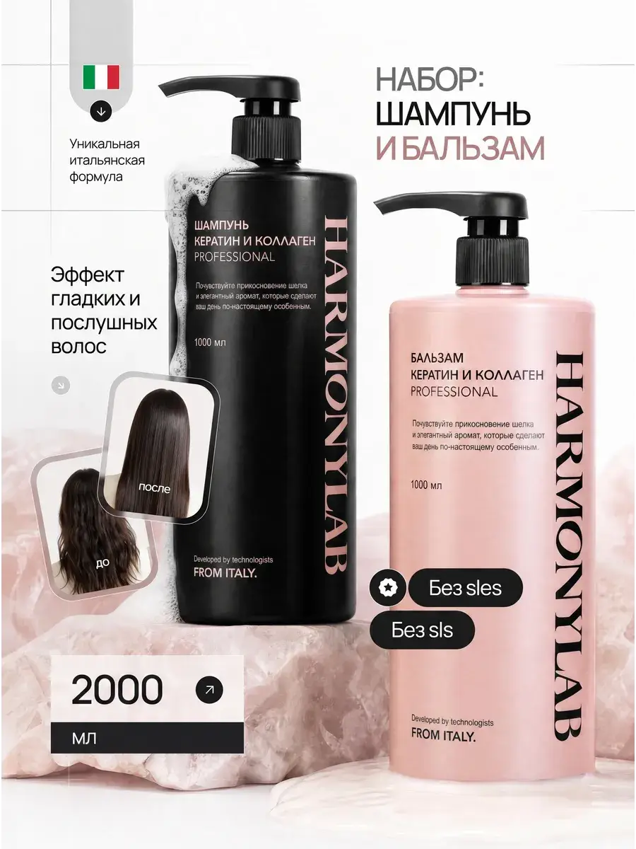 Harmonylab Professional Shampoo and Conditioner Set 2000 ml
