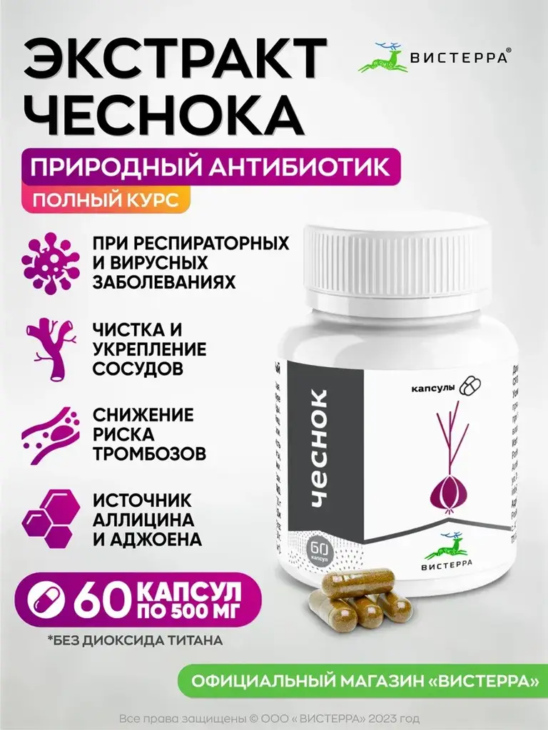 Visterra Garlic Extract Capsules, 60 Capsules #1