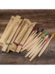 NNNB Bamboo Handle Toothbrushes, Soft Bristles, 20 Mixed Colors #1