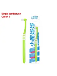 FAWN MUM Super Deer Orthodontic Toothbrush, Green, Flat Head #1