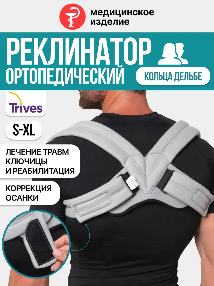 Trives Delbe Ring Posture Corrector, Grey, 1 Pack