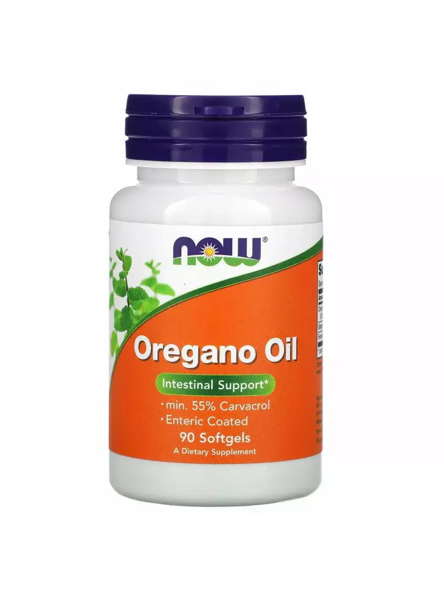 NOW Oregano Oil Enteric Capsules, 55% Carvacrol, 90 Pack