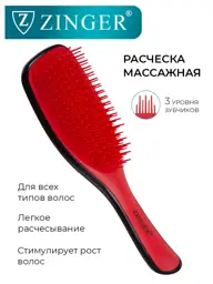 ZINGER Massage Hairbrush, Compact Plastic #1