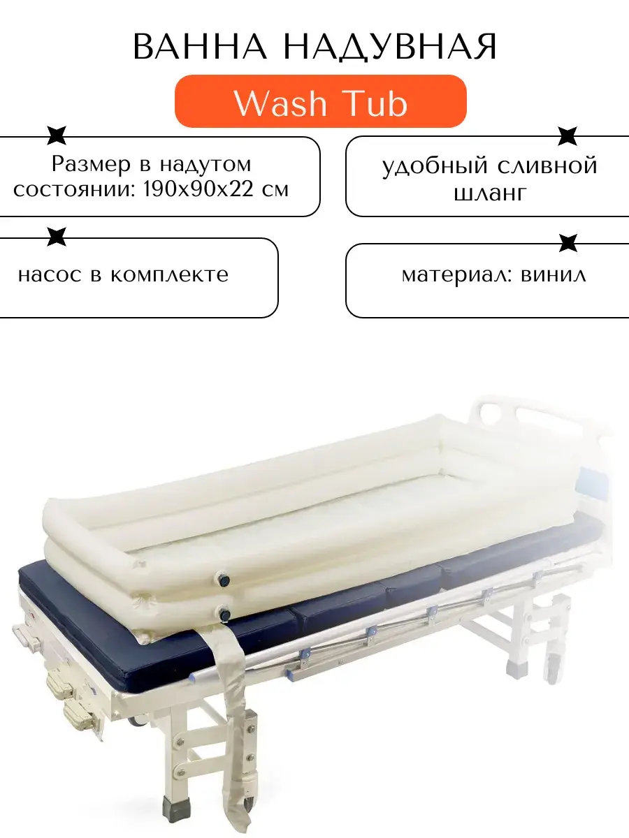 Barry Inflatable Body Wash Tub 190x90x22 cm
