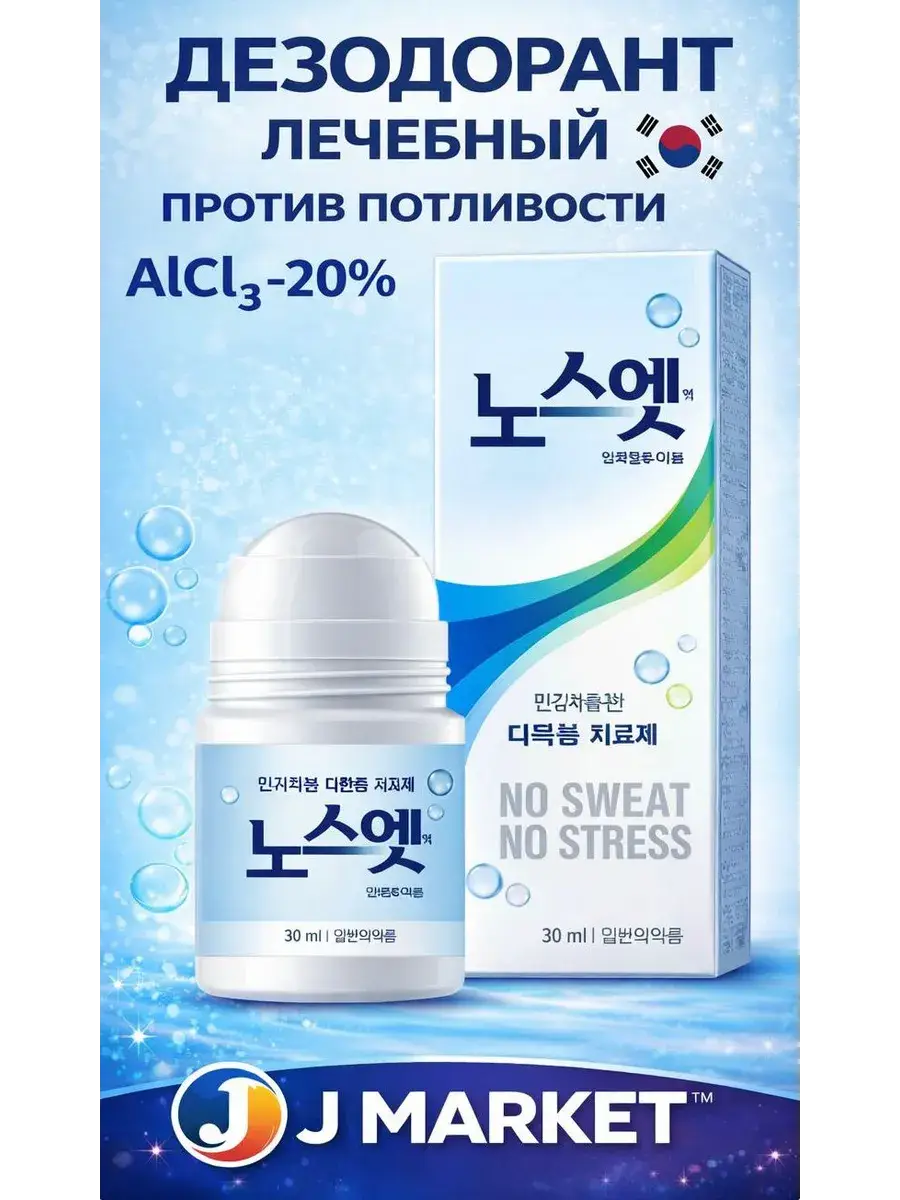 No Sweat No Stress Blue 20% Roll-On Antiperspirant Deodorant