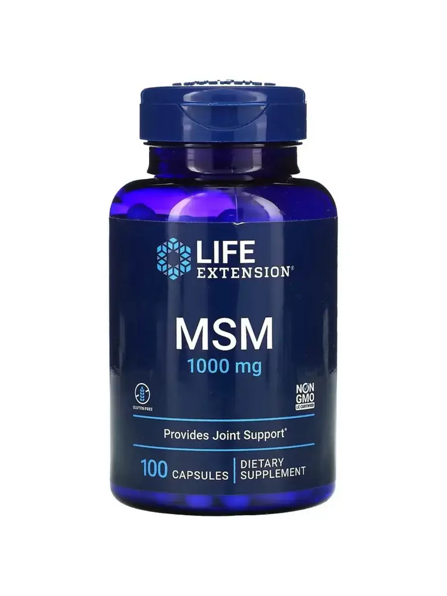 Life Extension MSM Methylsulfonylmethane Capsules 1000 mg, 100 Count