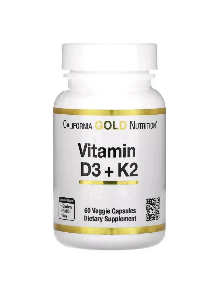California Gold Nutrition Vitamin D3 and K2 Capsules 60 Pack