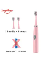 Tongwode Electric Toothbrush, pink, 1 handle + 3 brush heads 1 Count #1
