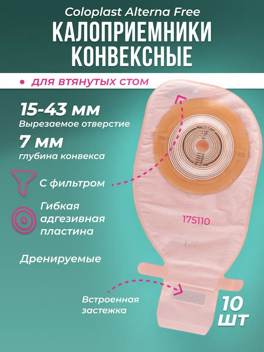 Coloplast Alterna Free Convex Ostomy Pouch 15 43 mm, 10 Count