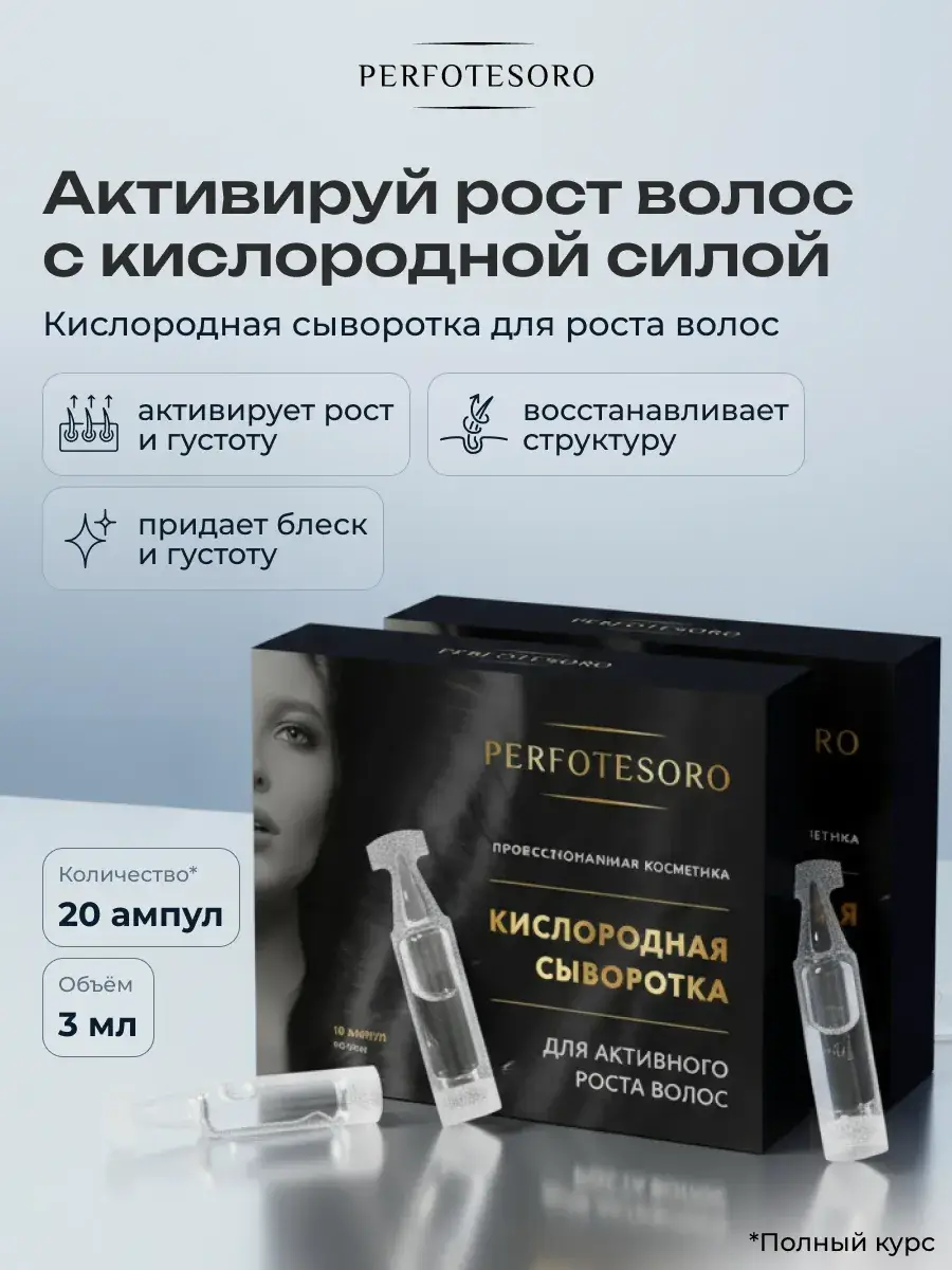Perfotesoro Hair Growth and Anti-Hair Loss Serum 20 Ampoules 3 ml, 20 Count