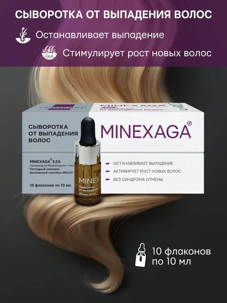 Selencin Minexaga Hair Growth Serum, 10 x 10 ml