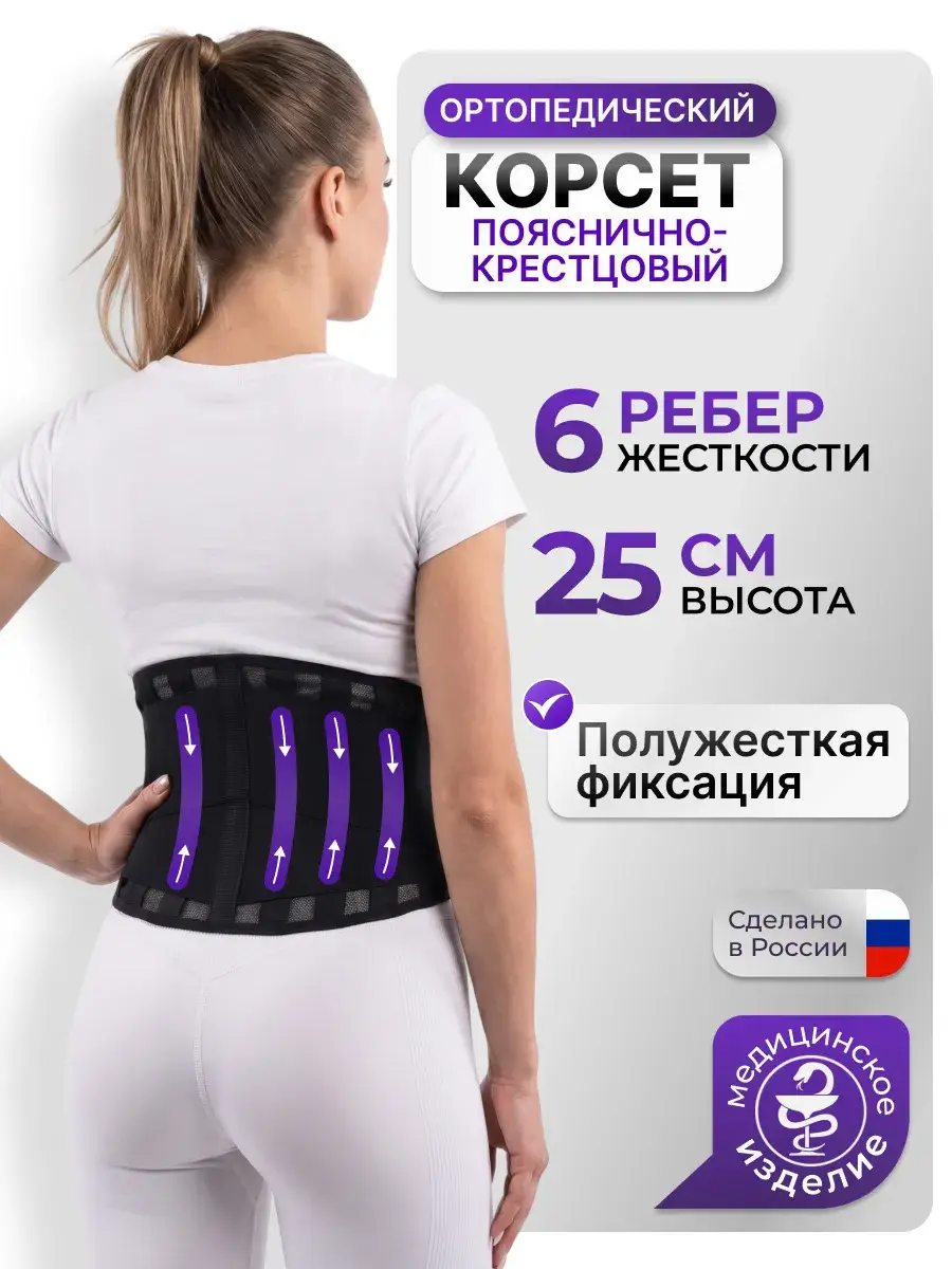 Trives Lumbosacral Orthopedic Brace, Charcoal Black, 1 Pack