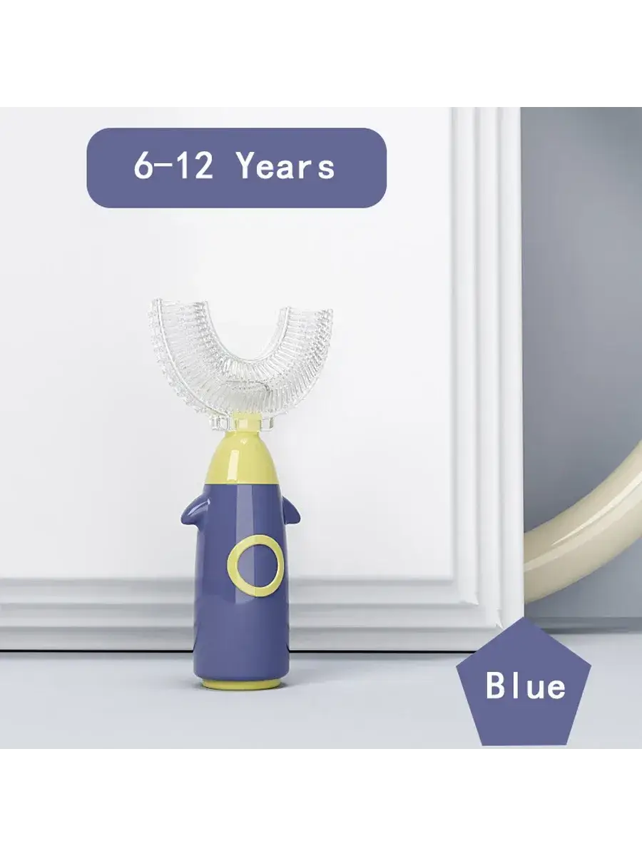 NNNB Baby Silicone Toothbrush, Blue, Ages 7–12