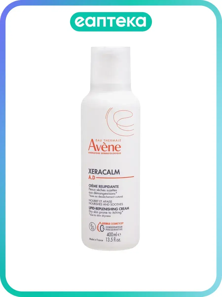 Avene XeraCalm A.D Lipid-Replenishing Cream 400 ml, 1 Count