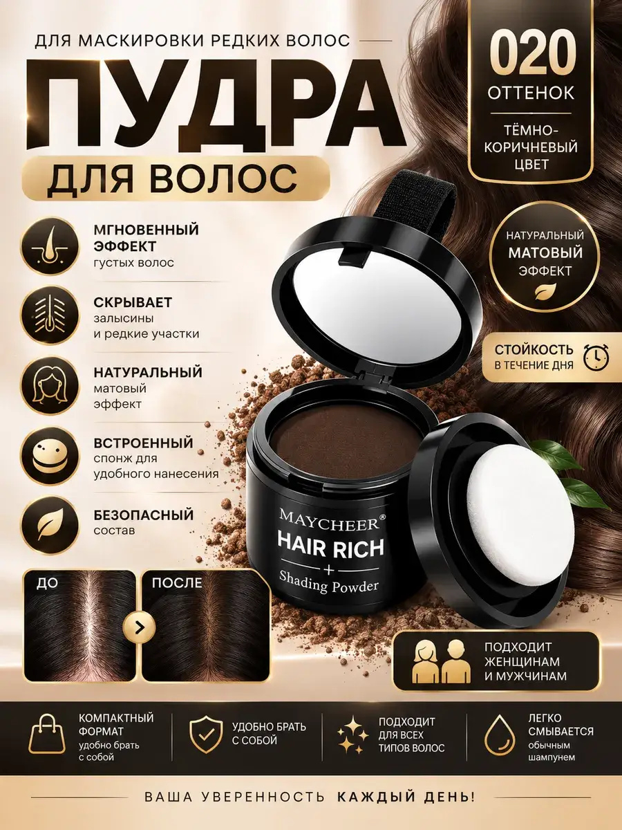 Maycheer Dark Brown Hair and Eyebrow Tinting Mask
