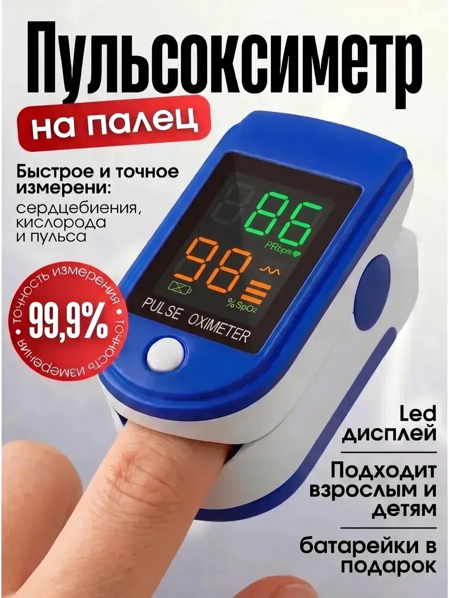 MD300C1 Finger Pulse Oximeter with Blue and White ABS Plastic Case