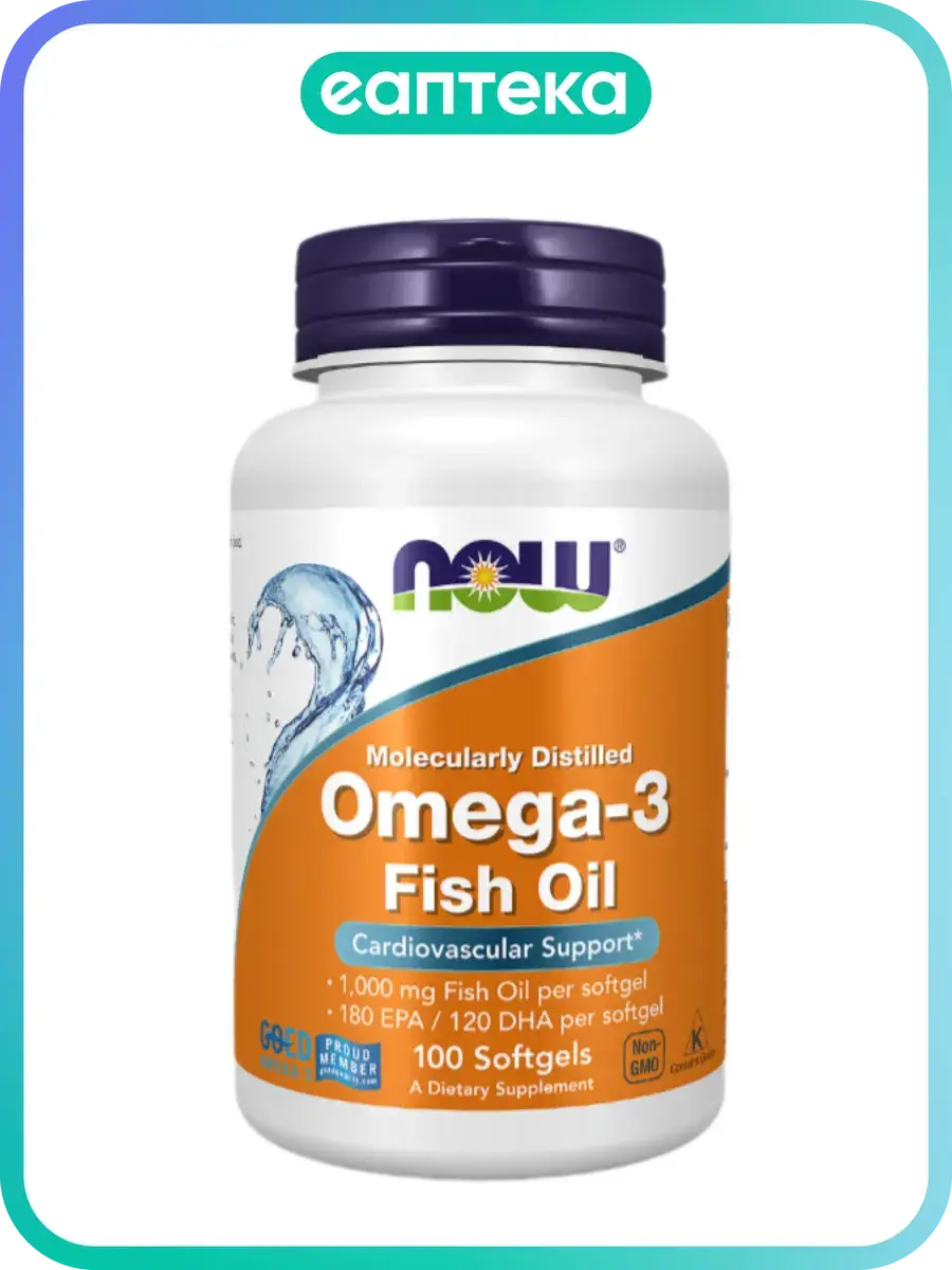 NOW Omega-3 Softgels Capsules 1000 mg, 100 Count