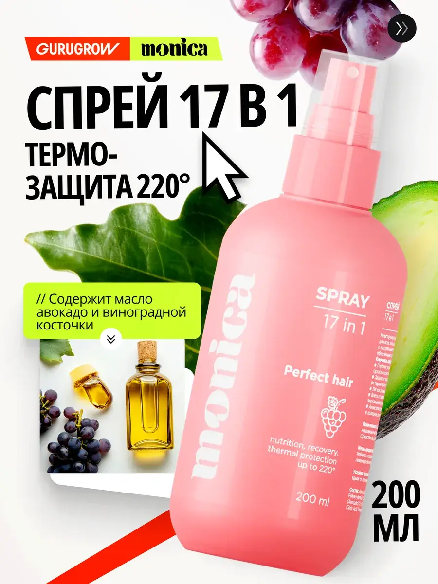 MONICA 17-in-1 Leave-In Hair Spray, 200 ml