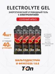 T-On Energy Carbohydrate Gel with Electrolytes, 4 Pieces #1