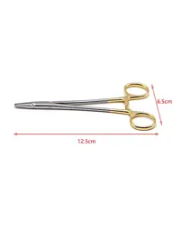 Tyceen Dental Needle Holder, Gold Handle, Stainless Steel, 12.5 cm #1