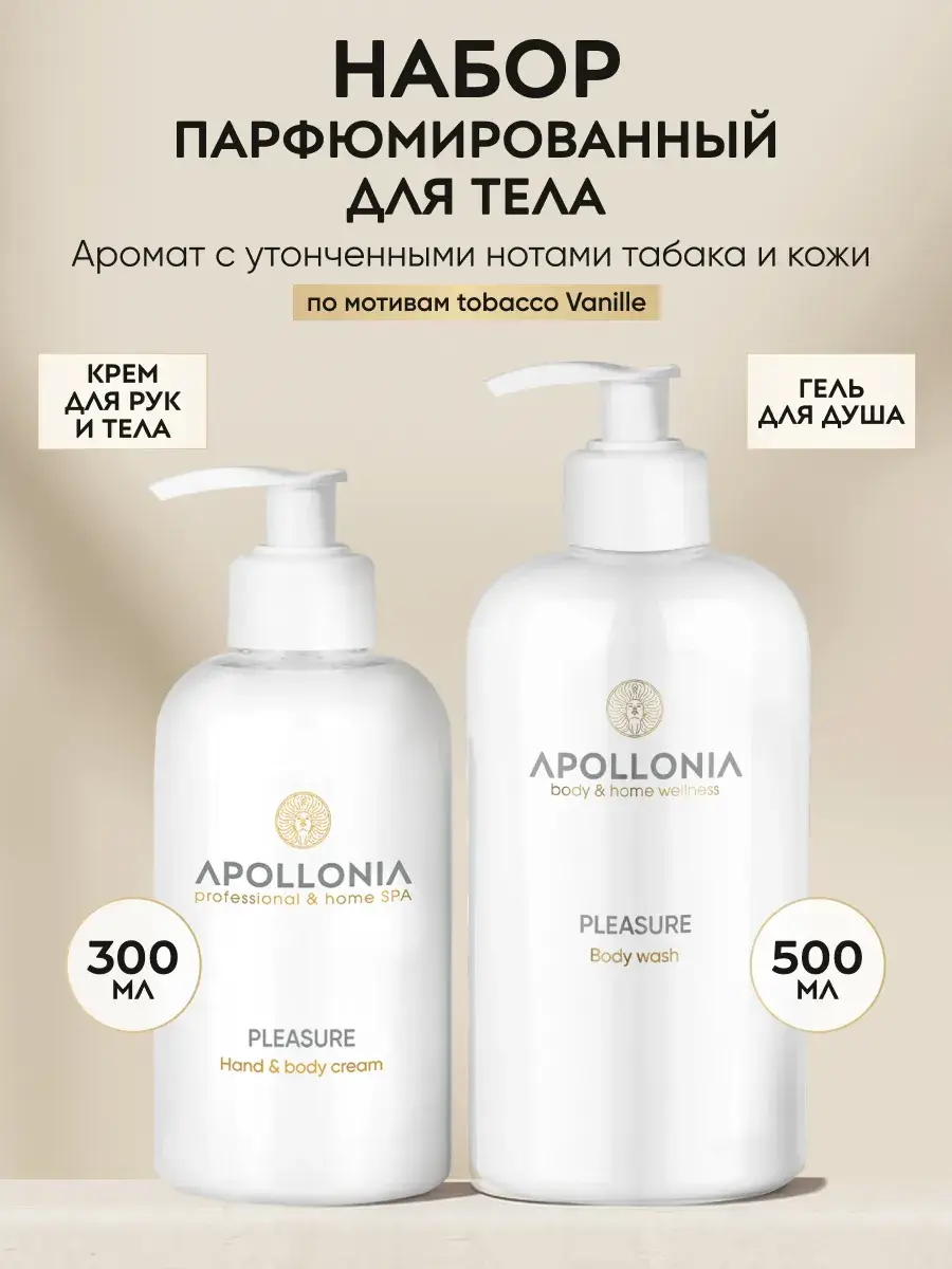 Appollonia Pleasure Gift Set Shower Gel and Hand Cream 800 ml