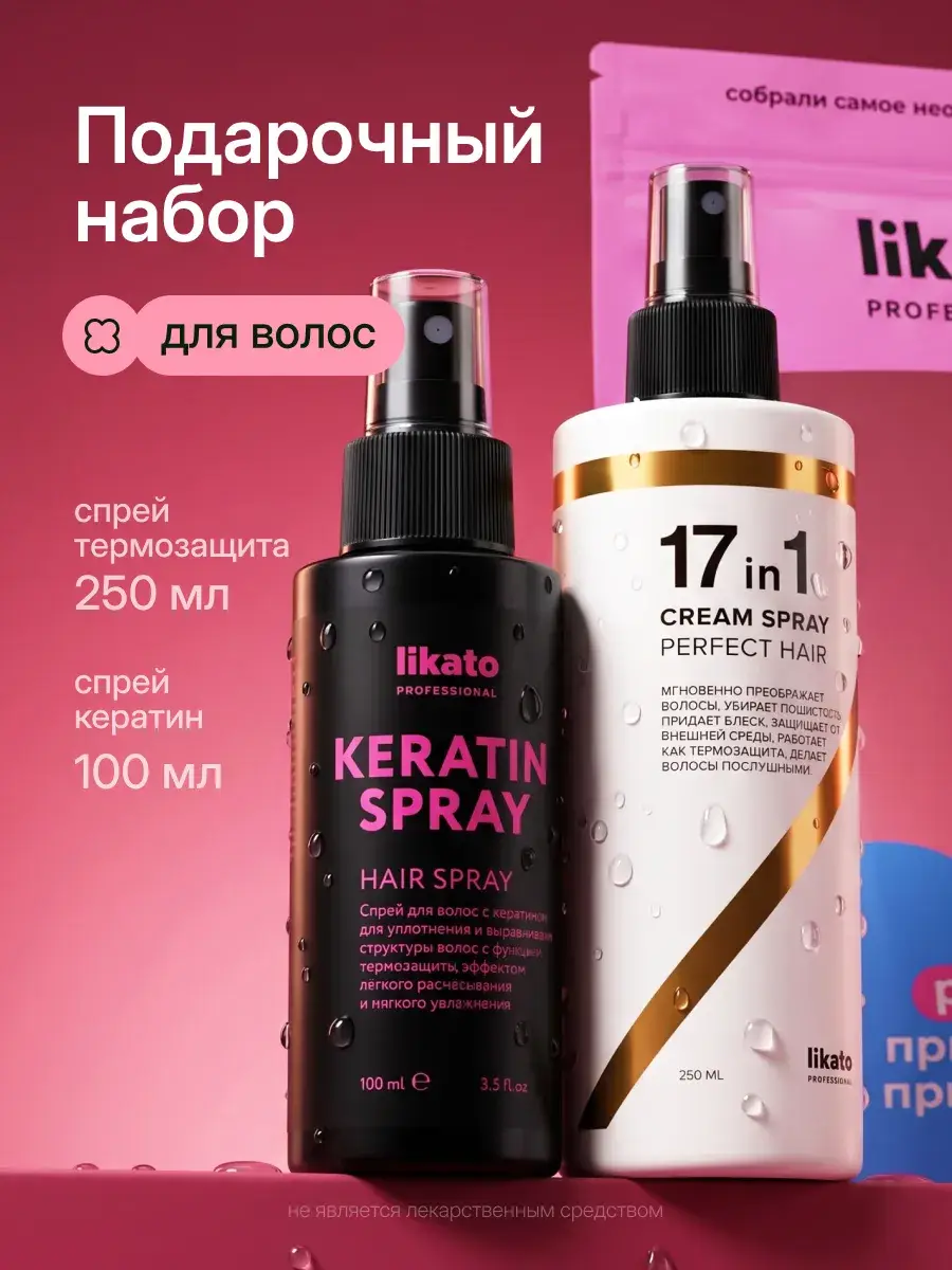 Likato Professional Hair Gloss Hair Spray Set, 2-Piece Pack