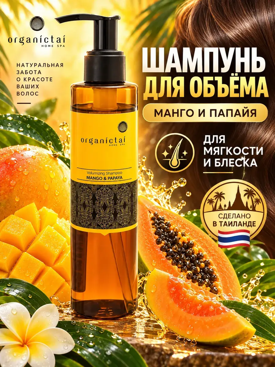 Organic Tai Sulfate-Free Mango Volume Shampoo, 200 ml
