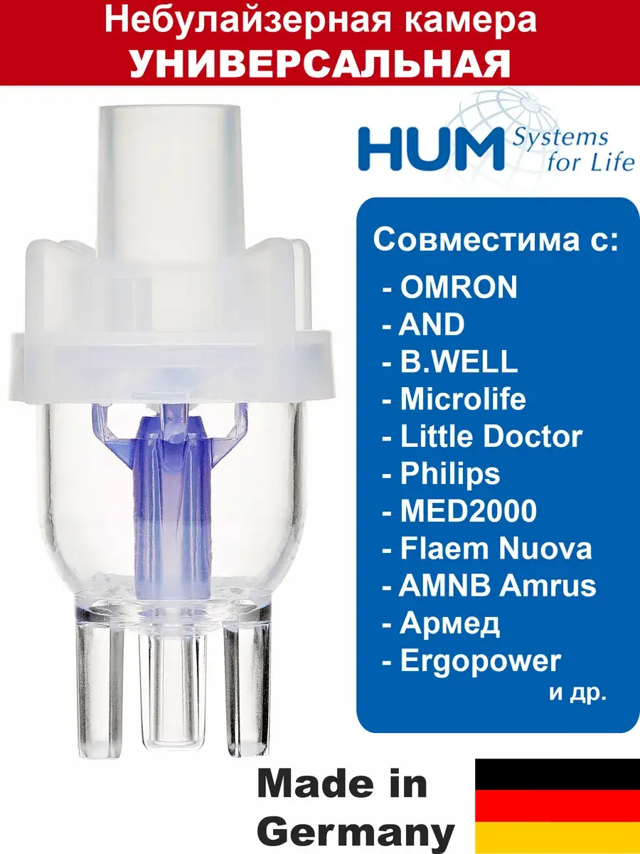 HUM Nebulizer Chamber for OMRON, AnD, B-Well Compressor Nebulizers