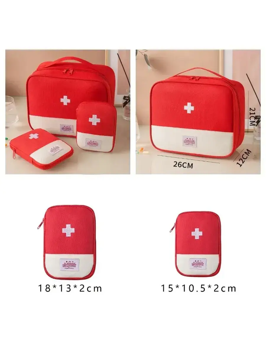 Oxford Medical Bags Set of 3, Red Pink Yellow