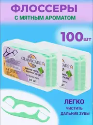 OLANSCARE Mint Dental Floss Picks, 2 Boxes of 50 #1