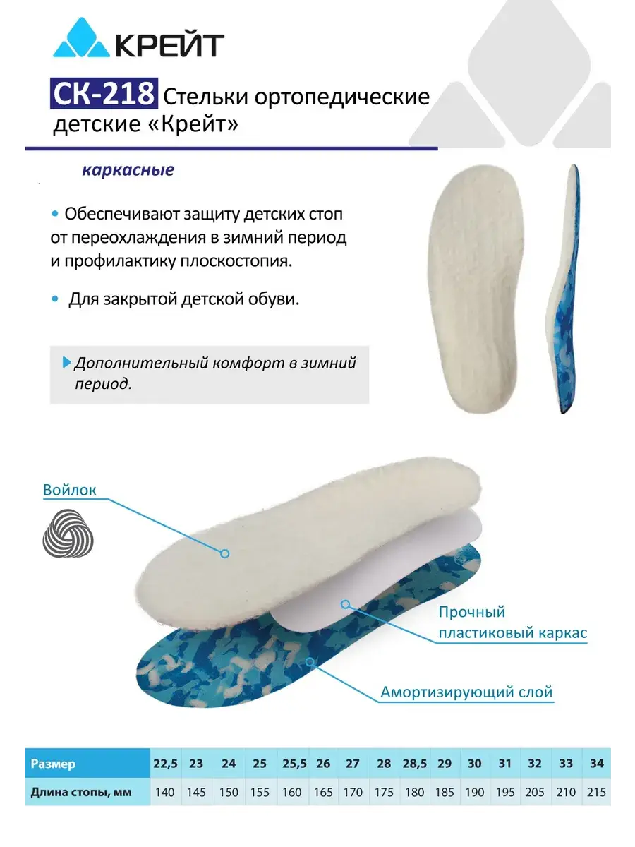 Crayt Children's Orthopedic Winter Insoles