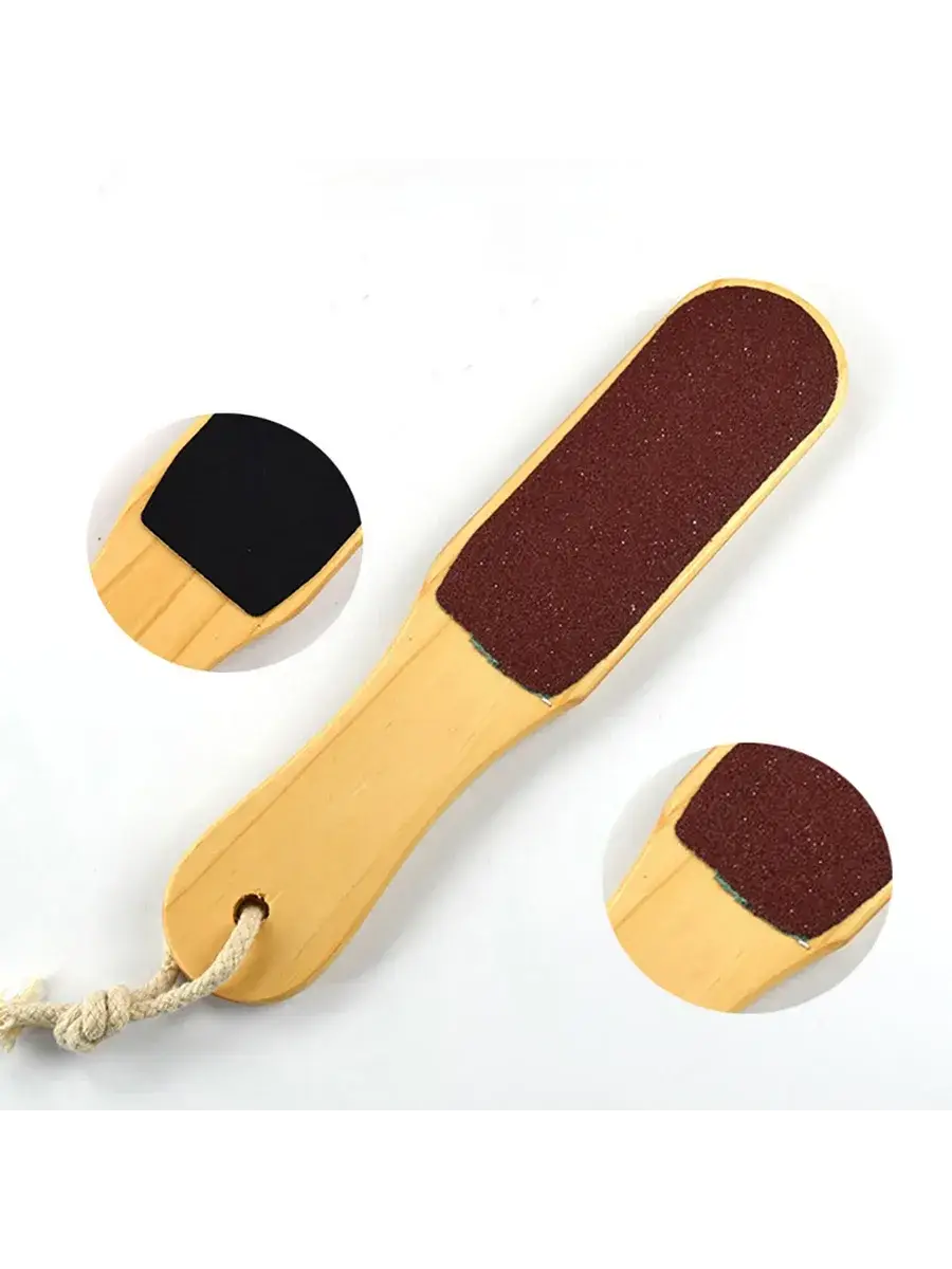 NNNB Double-Sided Wooden Handle Foot Pumice 1 Pack