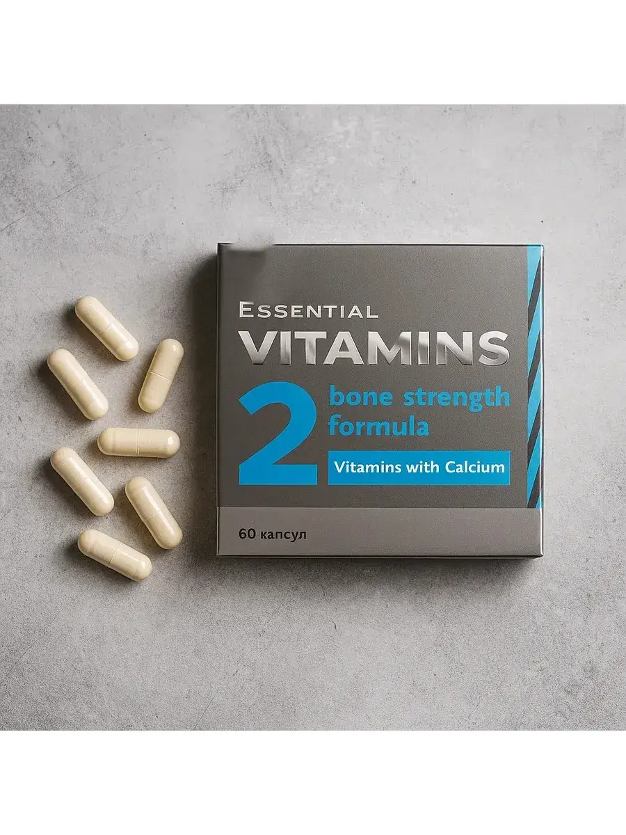 Essential Vitamins with Calcium Capsules, 60 Count