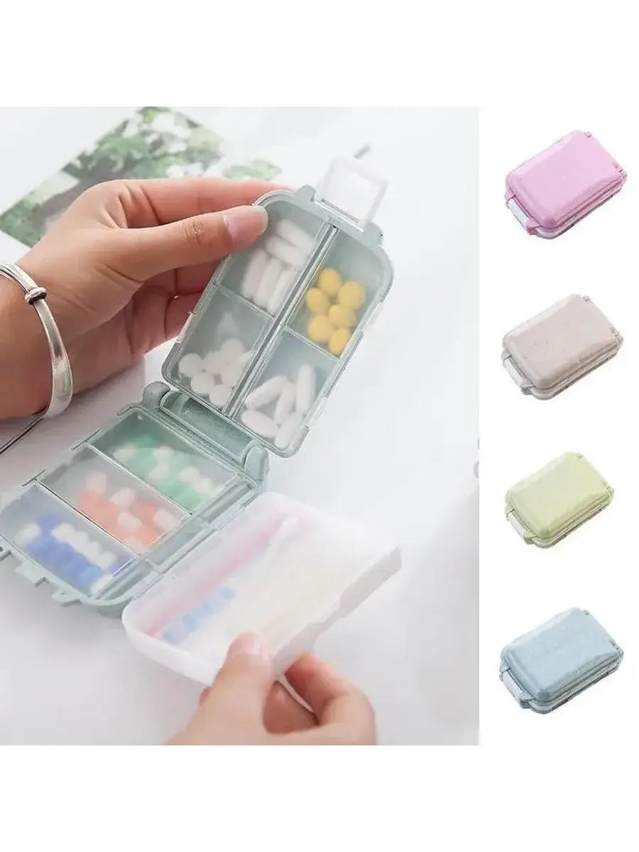 Mini Pill Container, Pink and Blue Tablets