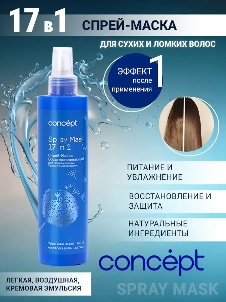 Concept 17-in-1 Moisturizing Hair Spray Mask, 240 ml
