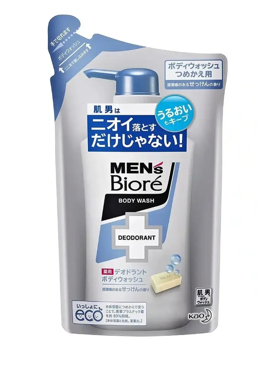 Men's Biore Foaming Body Wash Refill Bar Soap 380 ml