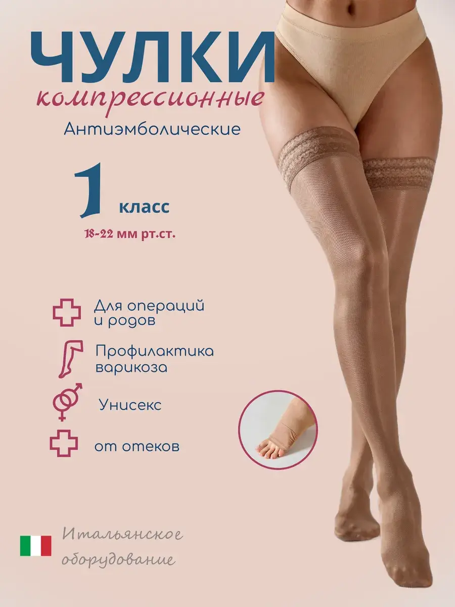 FILOROSSO Hospital Compression Stockings Class 1 Lace 1 Pair